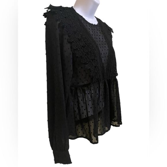Y2K Sheer Lace Empire Waist Top Size Small Victorian Whimsigoth Fairy Croquette - Picture 3 of 13